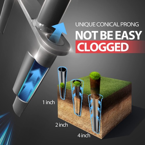 Lawn Coring Aerator Manual Grass Dethatching Turf Plug Core Aerating Tool Garden - Picture 7 of 9