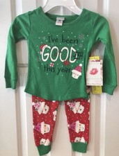 NWT Girls Sweet Heart Rose 2 Pc Holiday Pajama "I've Been Good-ish This Year Set
