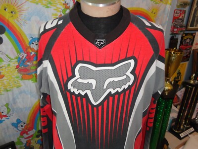 Vtg Fox Racing Motocross 90s Y2K Jersey AOP All Over Print Dirt