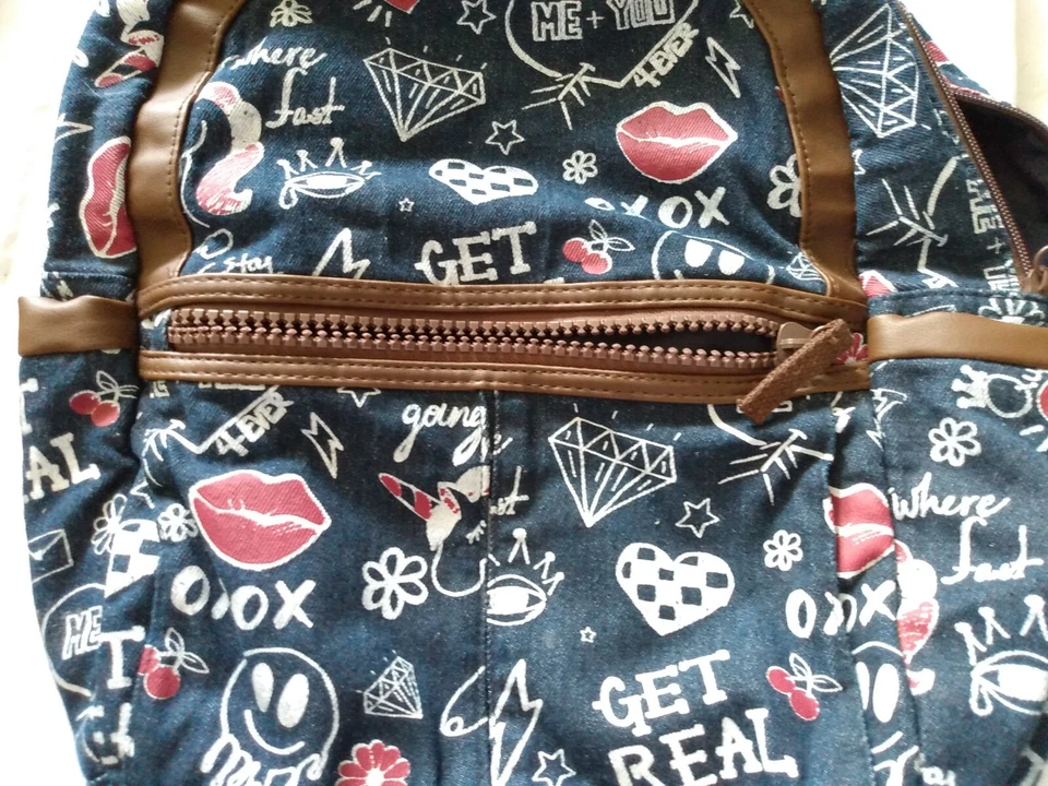 NUEVA CAMISETA Y Jeans Graffiti Denim Mochila Cúpula Grande Foto 4 de 4