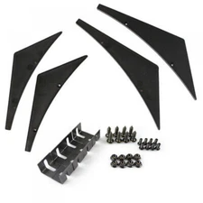 Front Bumper Lip Diffuser Splitter Fins Body Spoiler Canard Valence US