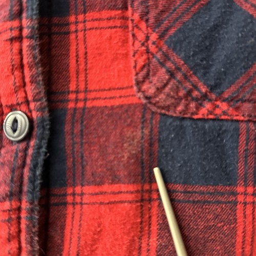Boston Traders Jacket Hood Fleece Check Red 100% Cotton size M - Picture 5 of 10