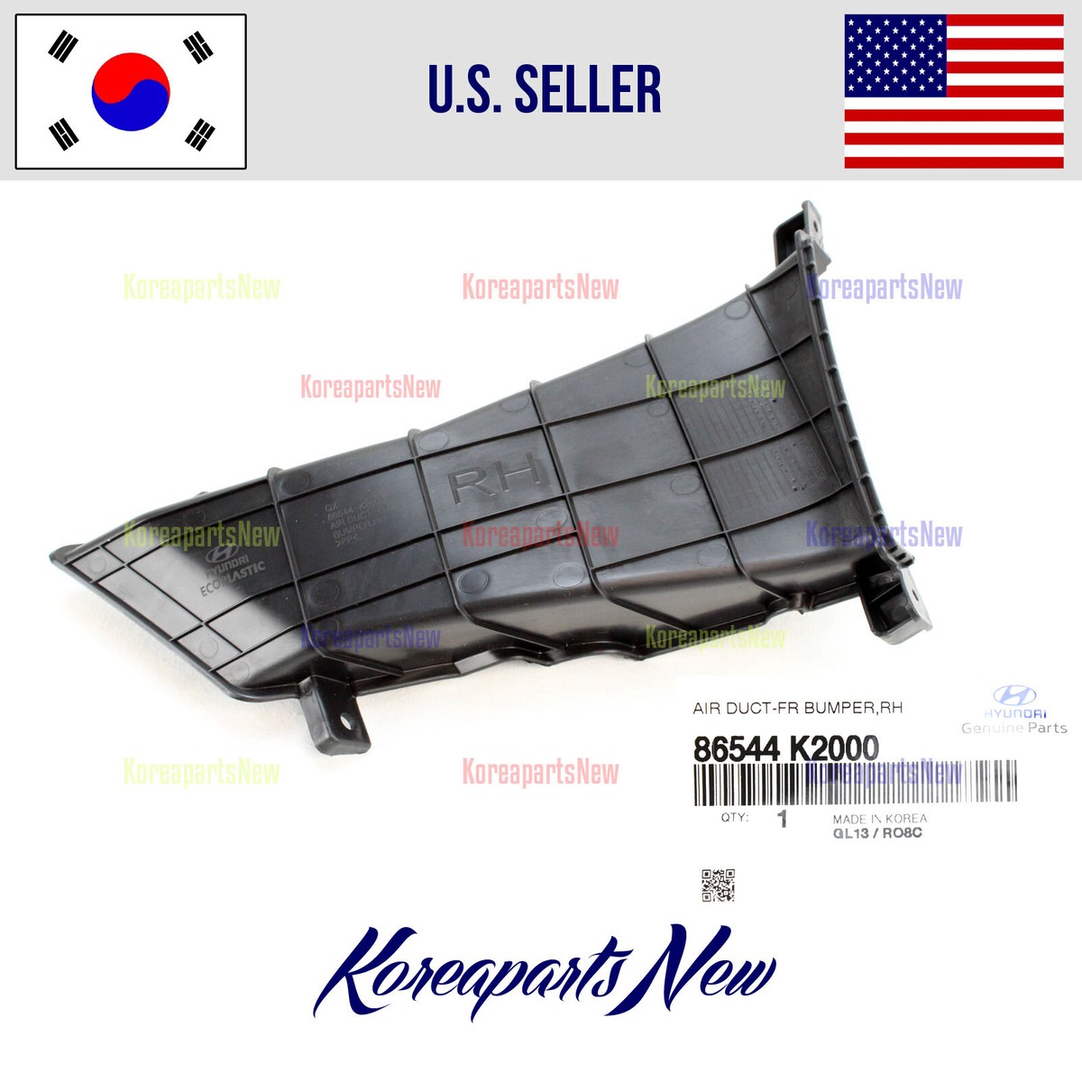 FRONT Bumper Duct Air Curtain Right PASSNGER ⭐OEM⭐ Hyundai