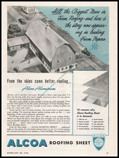 1946 Alcoa Aluminum Roofing Sheet For Barns And Buildings Vintage Print Ad
