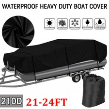 21-24 ft Waterproof Heavy Duty Boat Cover Trailerable Pontoon Dust UV Resistant