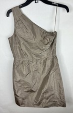 J. Crew Womens Dress 6 Gray A Line One Shoulder 100% Silk Lined