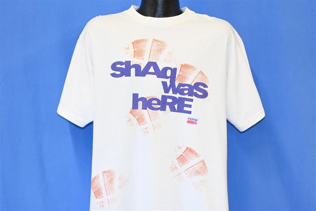 vtg 90s SHAQ WAS HERE REEBOK PEPSI PROMO SHAQUILLE O NEAL t shirt