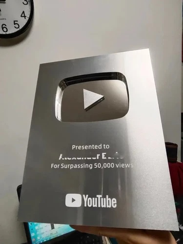 YouTube Play Button silver gold YouTube custom award plaque wall desk Decoration - Picture 5 of 17