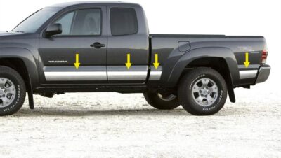 Best For Less Chrome Rocker Panel Trim For 2005-2015 Toyota Tacoma Extended Cab Short Bed