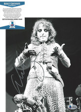 ALICE COOPER SIGNED 8x10 PHOTO ROCK SINGER SCHOOL'S OUT E PROOF BECKETT COA BAS