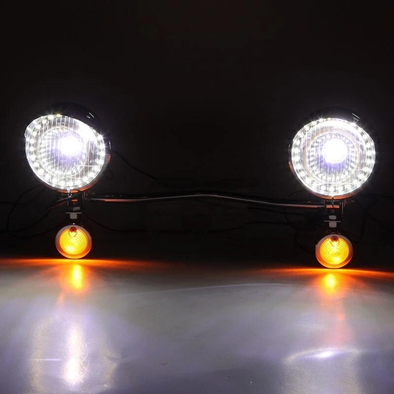 7" Headlight Passing Lights Bar For Honda Shadow Aero Phantom VLX VT 750 1100 - Image 4 of 4