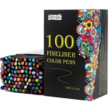 Fineliner Fine Point Pens 100 Colors 0.4mm Fineliner Color Pen Set Fine Point...