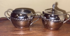 Vintage Chrome Sugar Bowl And Creamer Set Irvinware 1970's Made In USA