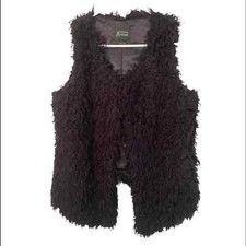 Guess Faux Fur Vest Womens SIze Small Fuzzy boho Furry Mob Wife