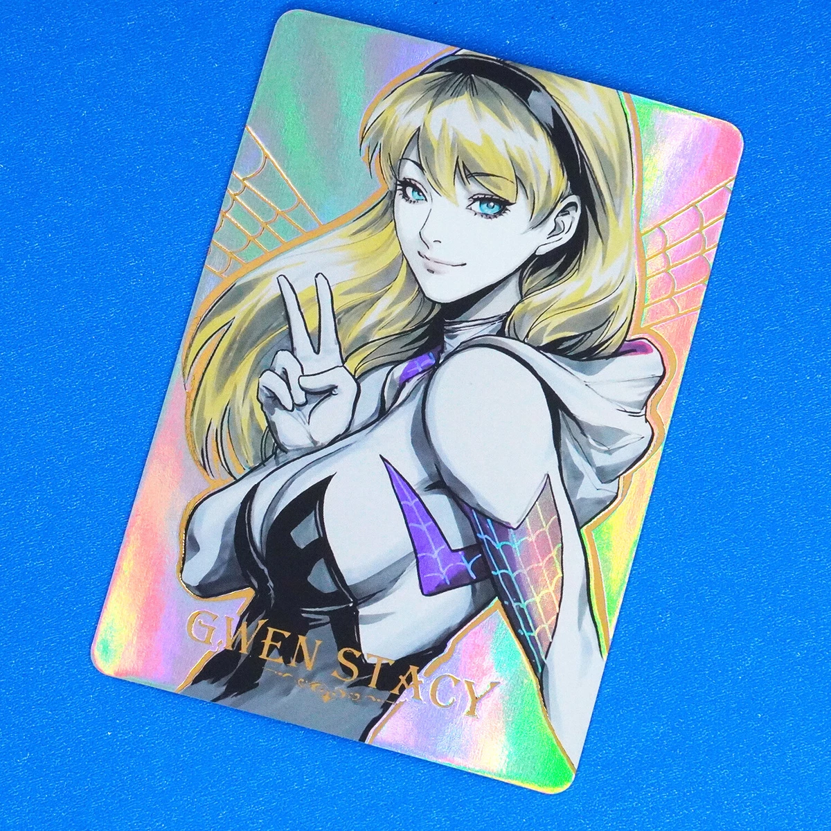 Spider-Woman Gwen Stacy Rainbow Foil Holo Character Art Card Spider-Man B |  eBay