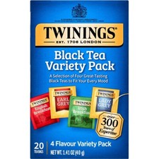 Twinings Black Tea Variety Pack - 20 tea bags Pack of 4