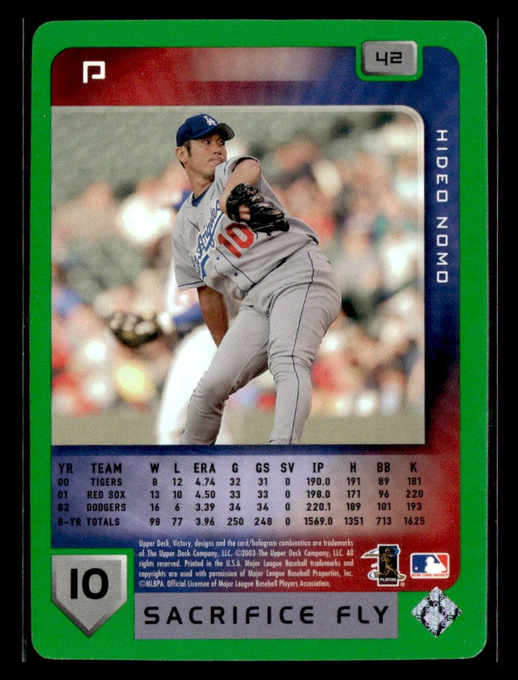 2003 Upper Deck Victory #42 Hideo Nomo Tier 1 Green - Image 2 of 2