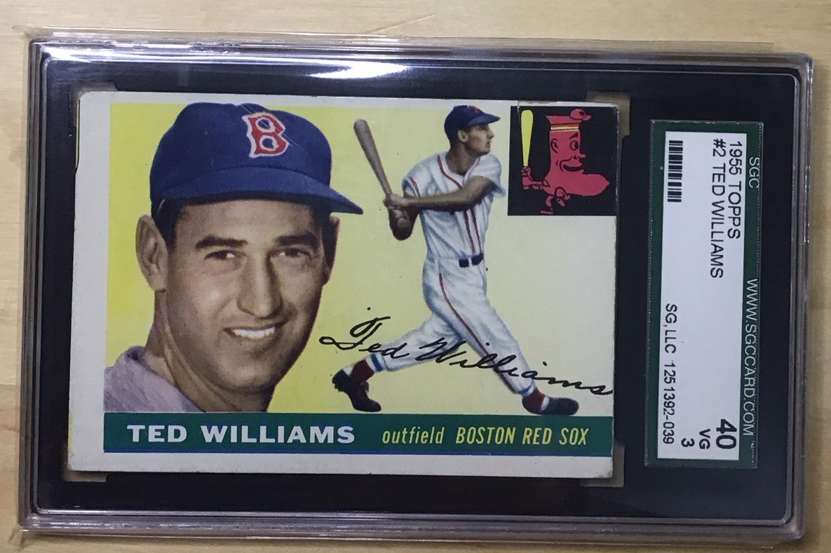 🔥Ted Williams 1955 Topps #2 SGC 3 Very Good 🔥Boston Red Sox Hall Of Fame