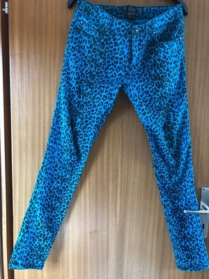Punk Leoparden Hose Blau Daang Goodman Tripp NYC 9/29 SkinnyFit Wie Neu