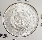 Photo of a 1958 Mexico Un Peso Silver from an eBay listing that sold on Jul 4, 2026