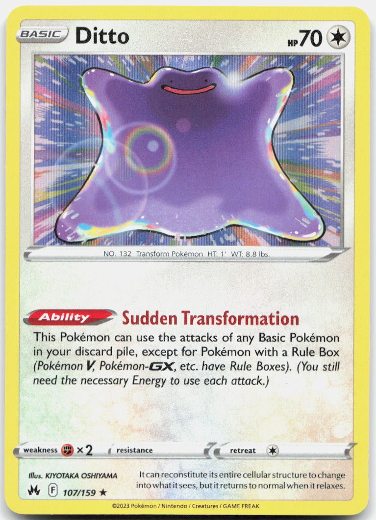 Ditto 107/159 Holo Rare Crown Zenith Pokemon Near Mint