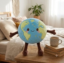 Cute Planet Earth Plush Toy Stuffed World Globe Doll Soft Kids Room Decor Gift