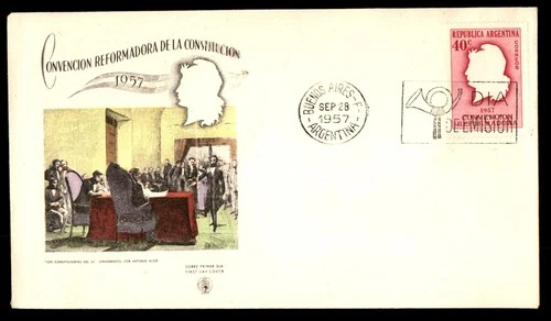 Mayfairstamps Argentina FDC 1957 Marianne Constitutional Reform Conventiom First