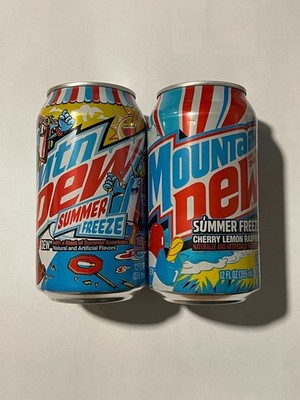 Mountain Dew Summer Freeze 2023 and 2025 Full Unopened 12oz Cans Exp 10/23 11/25