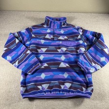 Patagonia Pullover Womens Medium Purple Synchilla Snap-T Fleece Aztec Geometric