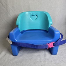 Vintage 1990s Fisher Price Grow with Me Booster Seat Chair Straps Blue/Aqua Used