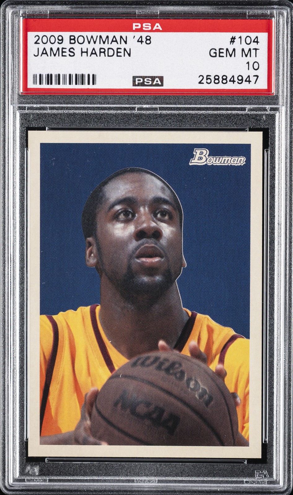2009 BOWMAN '48 #104 JAMES HARDEN ROOKIE RC #/2009 PSA 10