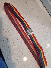 Vintage Rainbow Elastic Belt With Adjustable Buckle West Germany