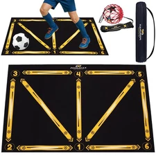 Soccer Training Mat, Football Training Mat with 1 Kick Back Trainer for , Non...