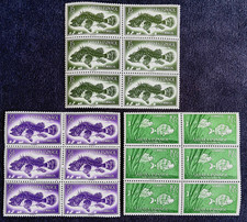Spanish Sahara Scott #70 & B27-B28, Fish - Blocks of 6 - Mint, NH, #S586