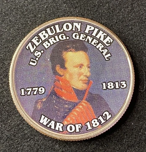 Colorized Kennedy Half Dollar War Of 1812 Zebulon Pike Free Shipping