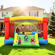 Inflatable Bounce House Commercial Ready Large Outdoor Bouncer w/ Wider Slide