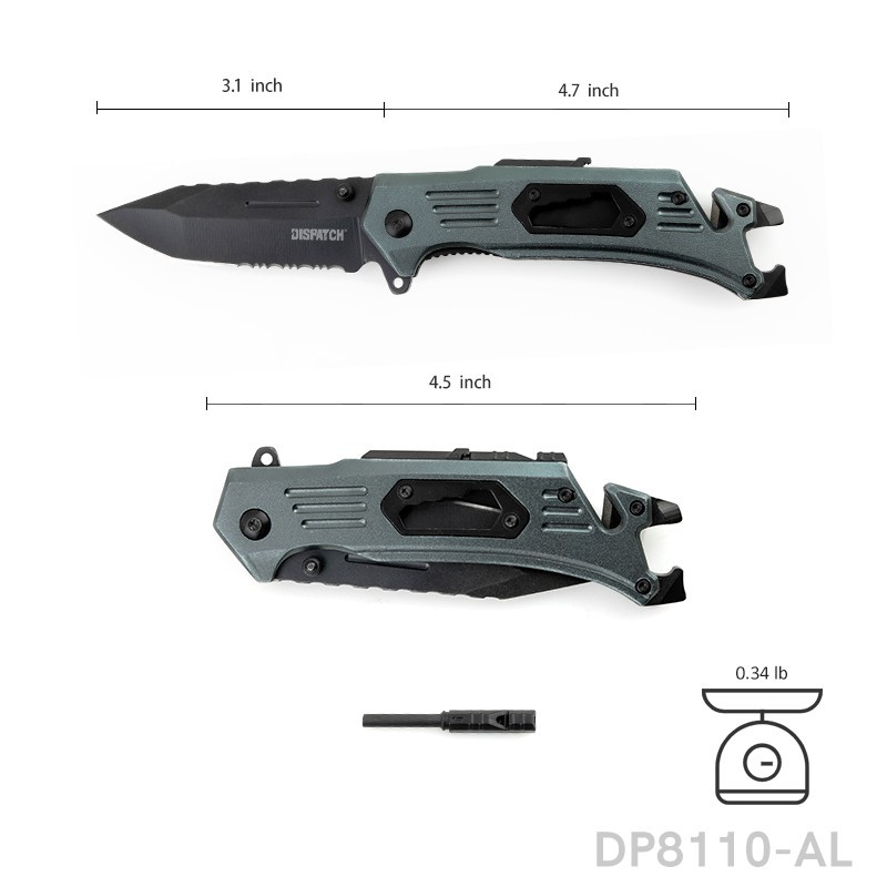 4.5" EDC Pocket Knife Multi-tool with Bottle Opener Wrench Rope Cutter Outdoor