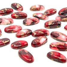 AAA Red Rose Buffalo Copper Turquoise Cabochon Long Oval Shape Loose Gemstone