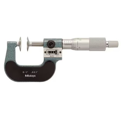 Mitutoyo 223-125 Digital Disk Micrometer, 0 To 1'', 0.001''