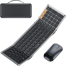 ProtoArc XKM01 Full-Size Foldable Keyboard  Mouse Combo - Gray/Black
