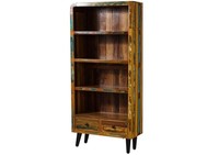 Standregal BüCherregal BüCherschrank Altholz Retro Unikat Holz Massiv Montiert