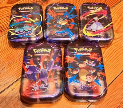 NEW SEALED 5x Pokemon TCG Mega Evolution Mega Heroes Mini Tins (Art Set of 5)