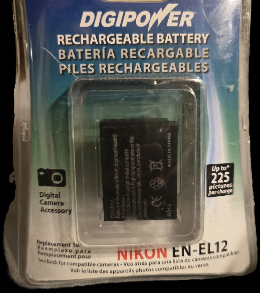 Batería recargable de iones de litio DigiPower BP-NKL12 repuesto Nikon EN-EL12 - NUEVA Foto 3 de 4
