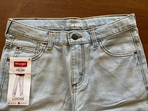 Wrangler Five Star Premium Loose Youth Boy Light Wash Pants Jeans Size 10 HUSKY - Picture 4 of 12