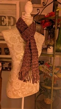 Crochet Scarf Handmade, Soft, Brown, Adult