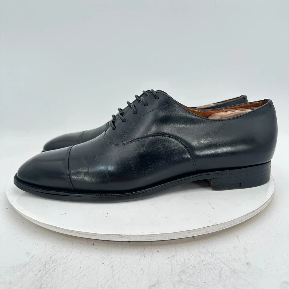 Church's Famous English Men Size 8.5F Black Leather Cap Toe Oxford Dress Shoes - Image 2 of 4