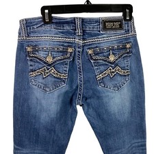 Miss Me Jeans Women  s Size 29 Easy boot cut blue Denim Embellished Pockets