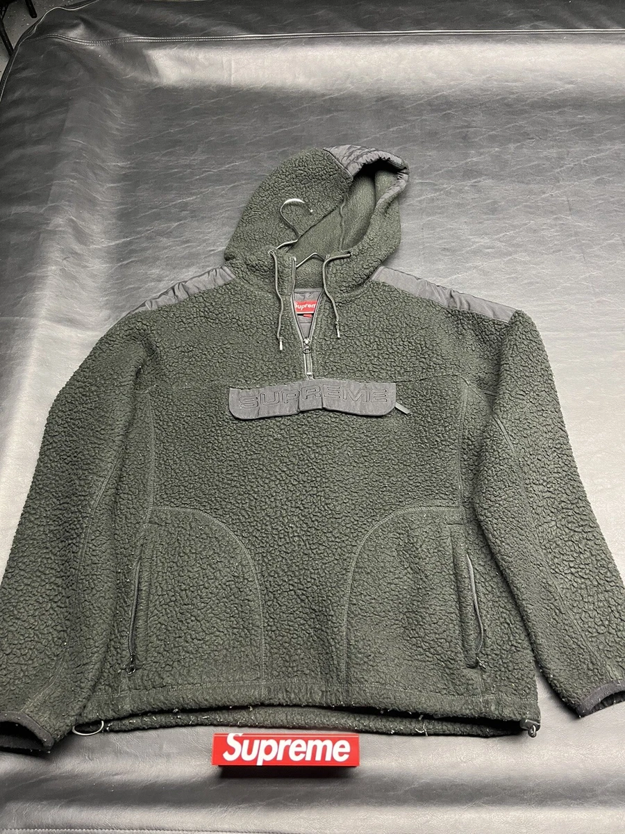 Supreme Polartec Hooded Half Zip Pullover Black Medium F/W 17 | eBay