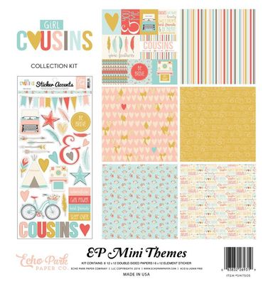 ECHO PARK ''GIRL COUSINS'' 12X12 PAPER MINI THEME KIT  FAMILY SCRAPJACK'S PLACE