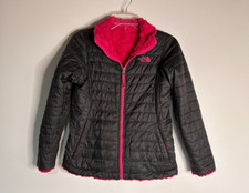 The North Face Reversible Mossbud Puffer / Fleece Jacket Youth Girl Size L 14 16